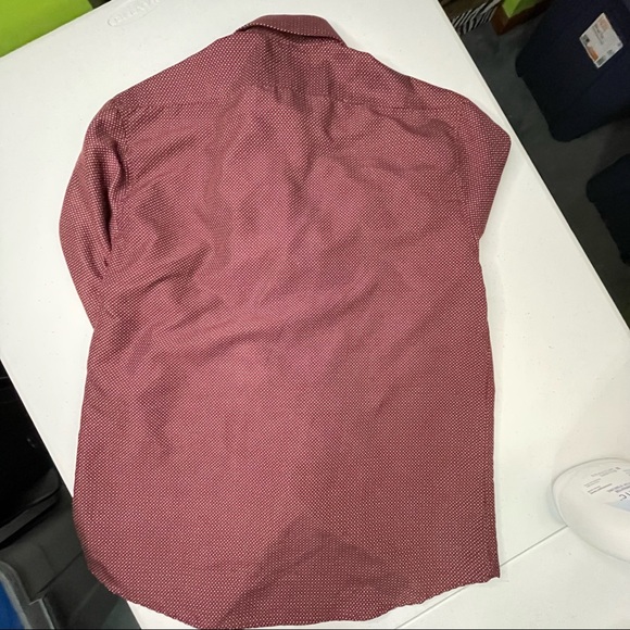 Nicole Miller New York Mens Medium 15.5 Casual Red Button Up Shirt - Picture 3 of 5